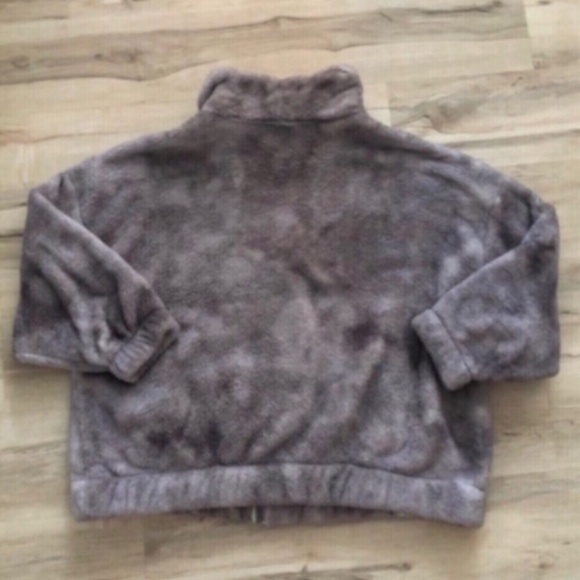 Old Navy Fuzzy Grey Full Zip Jacket - Picture 8 of 9